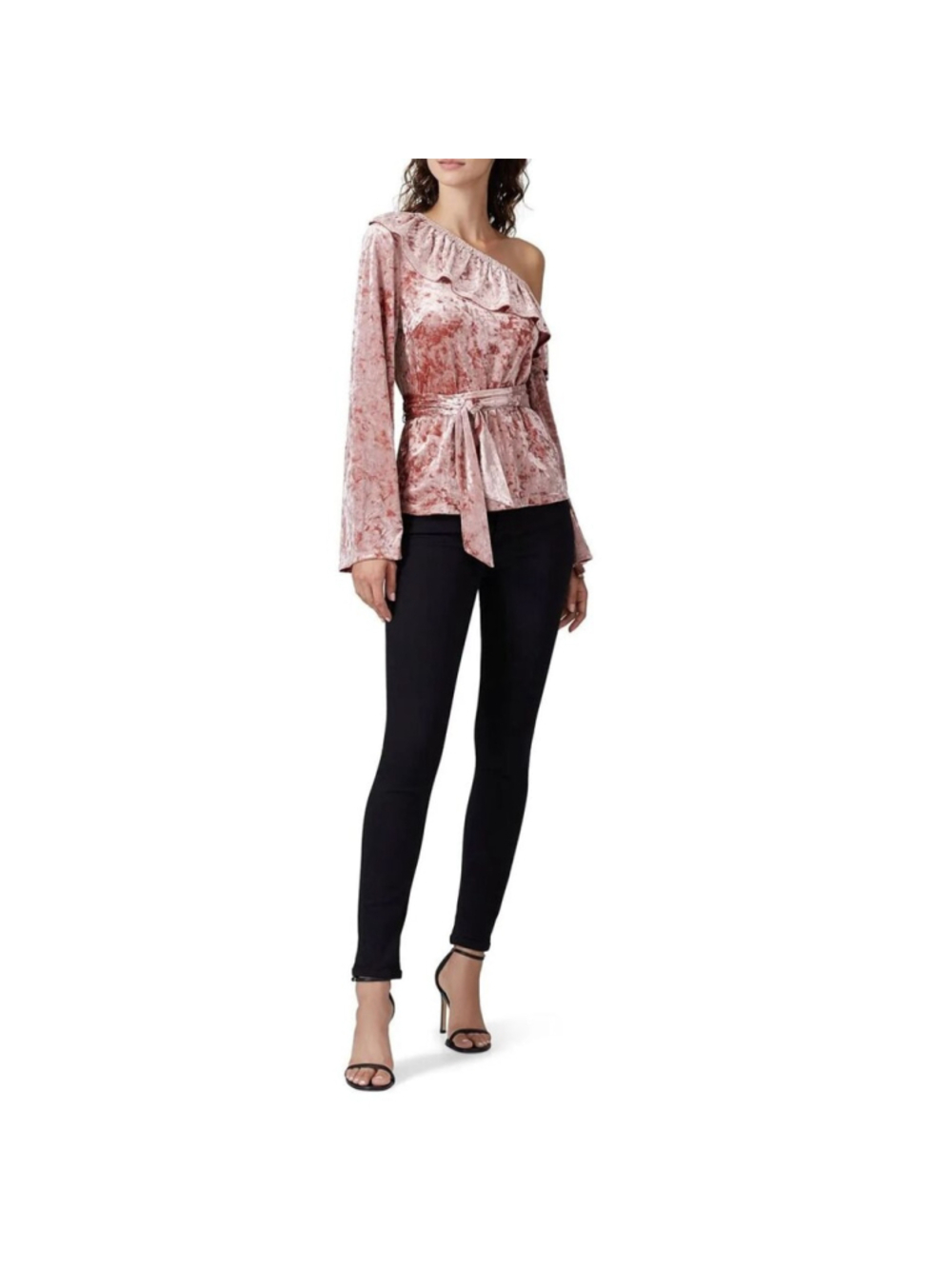 Stylestalker Rent The Runway Pre-Loved Blush Velvet Clarissa Top XS $154